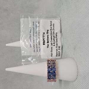 Rose Gold Ring with Blue and Purple Stones